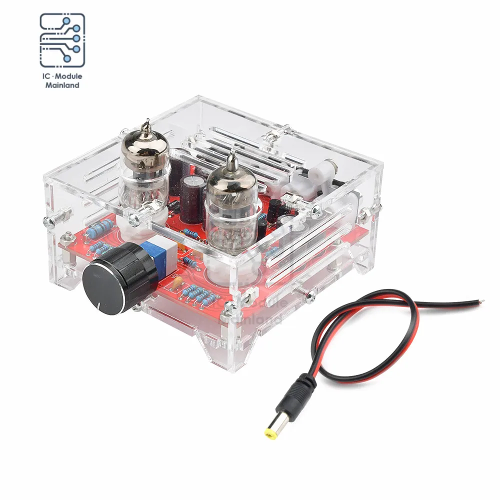 

XH-A201 6J1 Tube Buffer Preamp Board HIFI Class A Tone Board Finished Amplifier Board with AC12V Amplifier with Acrylic Case