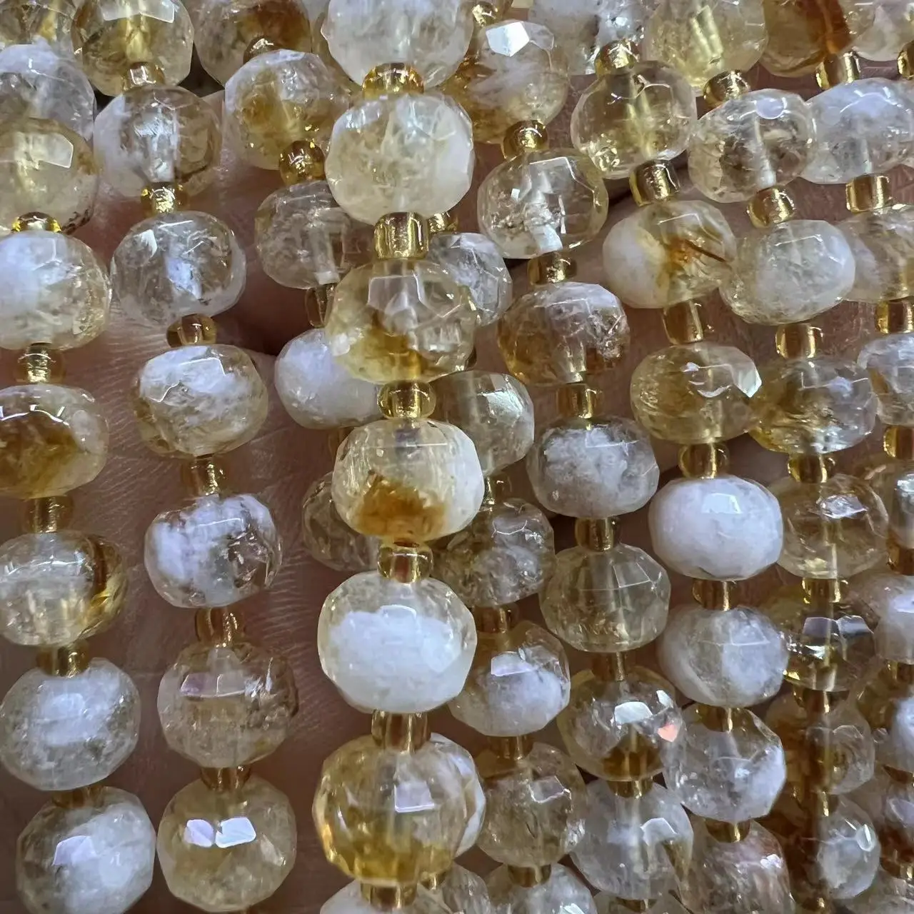 

8mm Crystal Jade Cut With &Yellow Beads,Citrine, Loose Beads, DIY Jewelry Accessories