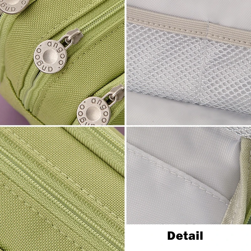 Kawaii verde astuccio di grande capacà astuccio portapenne borsa per il trucco organizzatore di cancelleria per studenti materiale scolastico  21