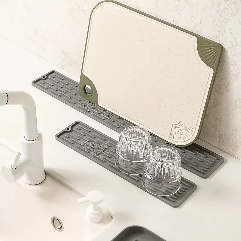 

Kitchen Silicone Faucet Mat Drip Protection Mat Drain Mat Waterproof Anti-slip Gadget