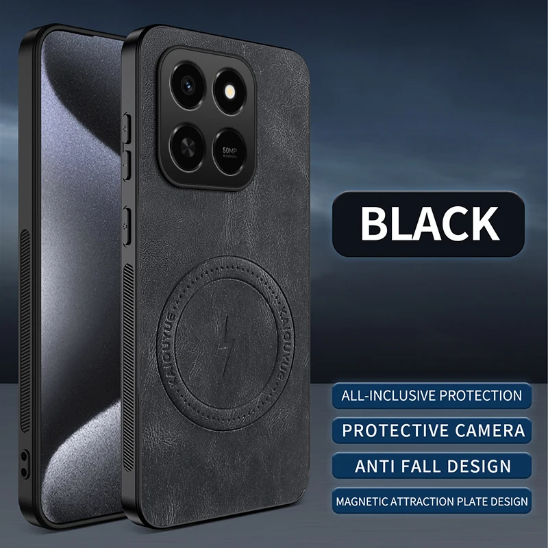 Luxury PU-Leather Shockproof Phone Case - Hard Plastic Protection Cover