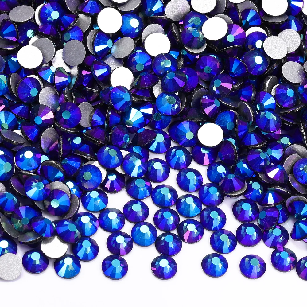 QIIY SS6-SS30 AAAAA Top Qualität Farbe-AB Glas Strass Kristall Glitter Strass Flatback Steine Für Nail art DIY Dekorationen – Detail 5