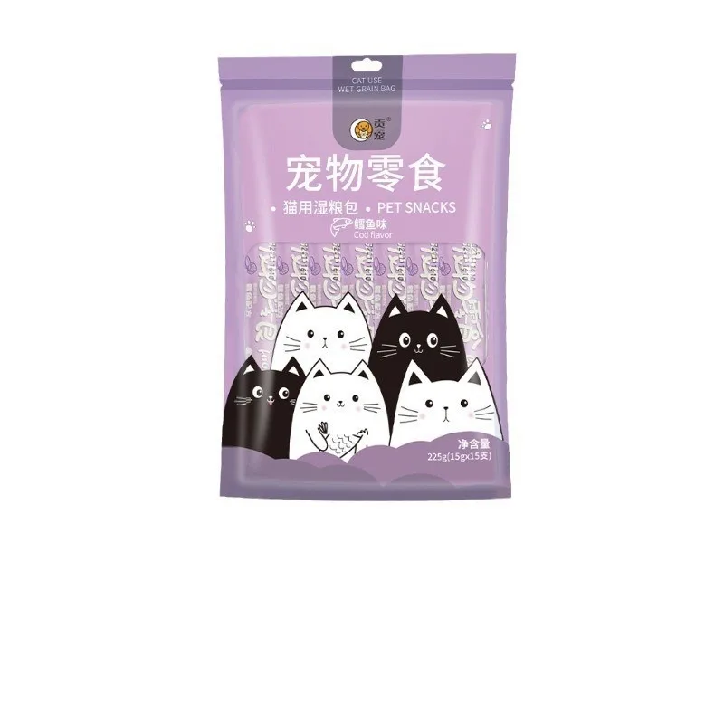 15g*15 Pet Food Cat Wet Food Cat Strips Treats Pet Snacks Canned Universal Treats Strips Fat Gills Wet Pack