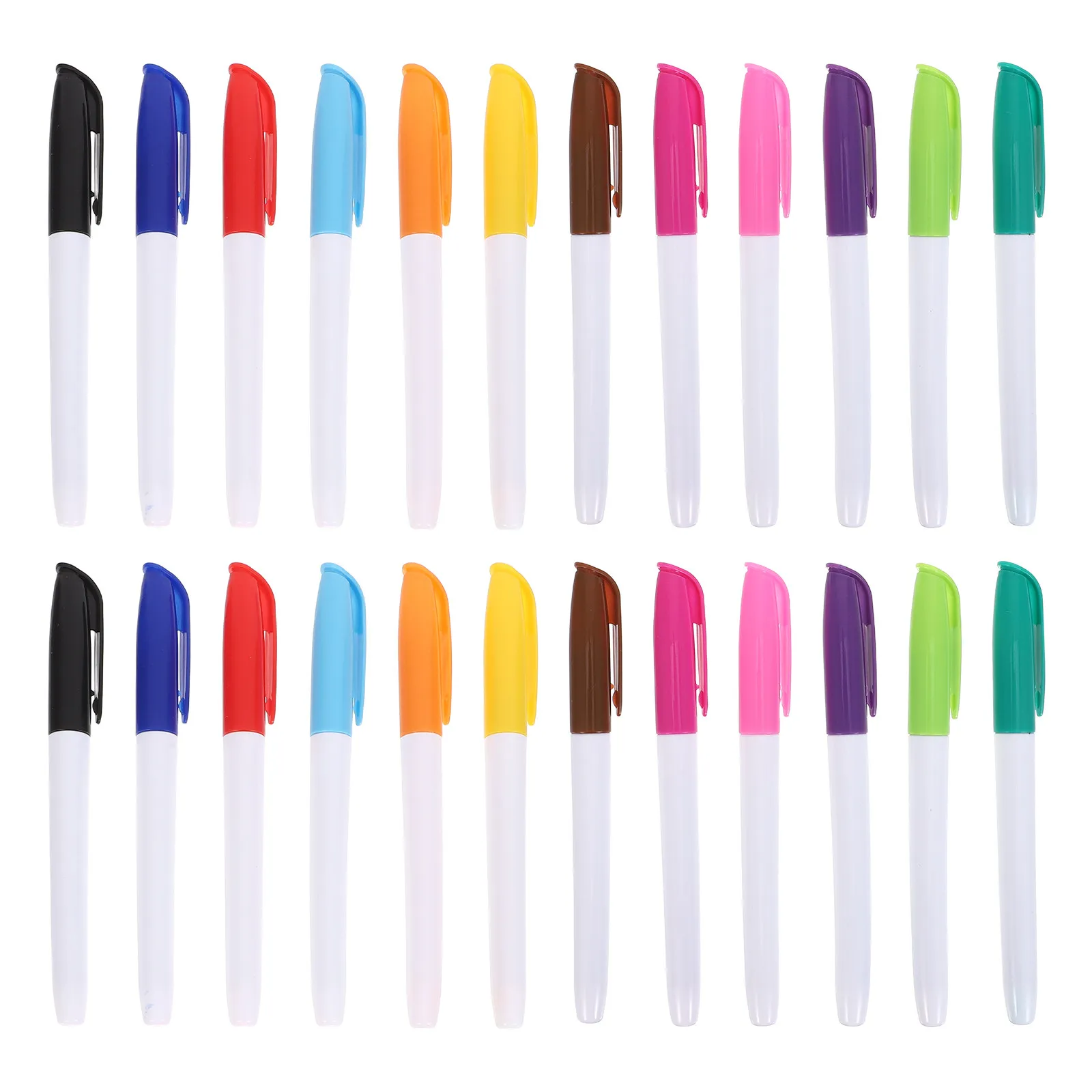 24Pcs 빠른 건조 건식 지우기 마커 교실 사무실 학교 학생 메모 작성용 다채로운 파인 포인트 화이트보드 펜