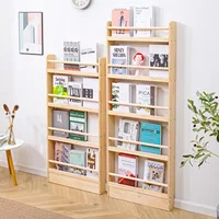 Solid Wood Narrow Bookshelf Door Backspace Saver Children’s Miscellaneous Magazine Picture Book Storage Rack snack shelf