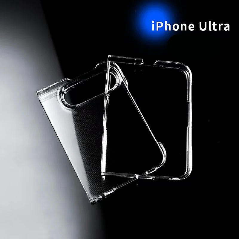 Luxury HD Transparent Shockproof Fold Phone Case - Hard PC Bumper Front and Back Cover