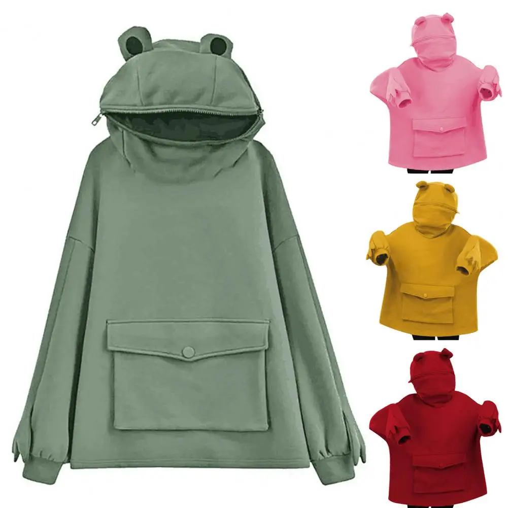 

Trendy Autumn/winter Sweatshirt for Women Frog-inspired Women's Hoodie Cozy Stylish for Autumn Winter Soft Breathable Women