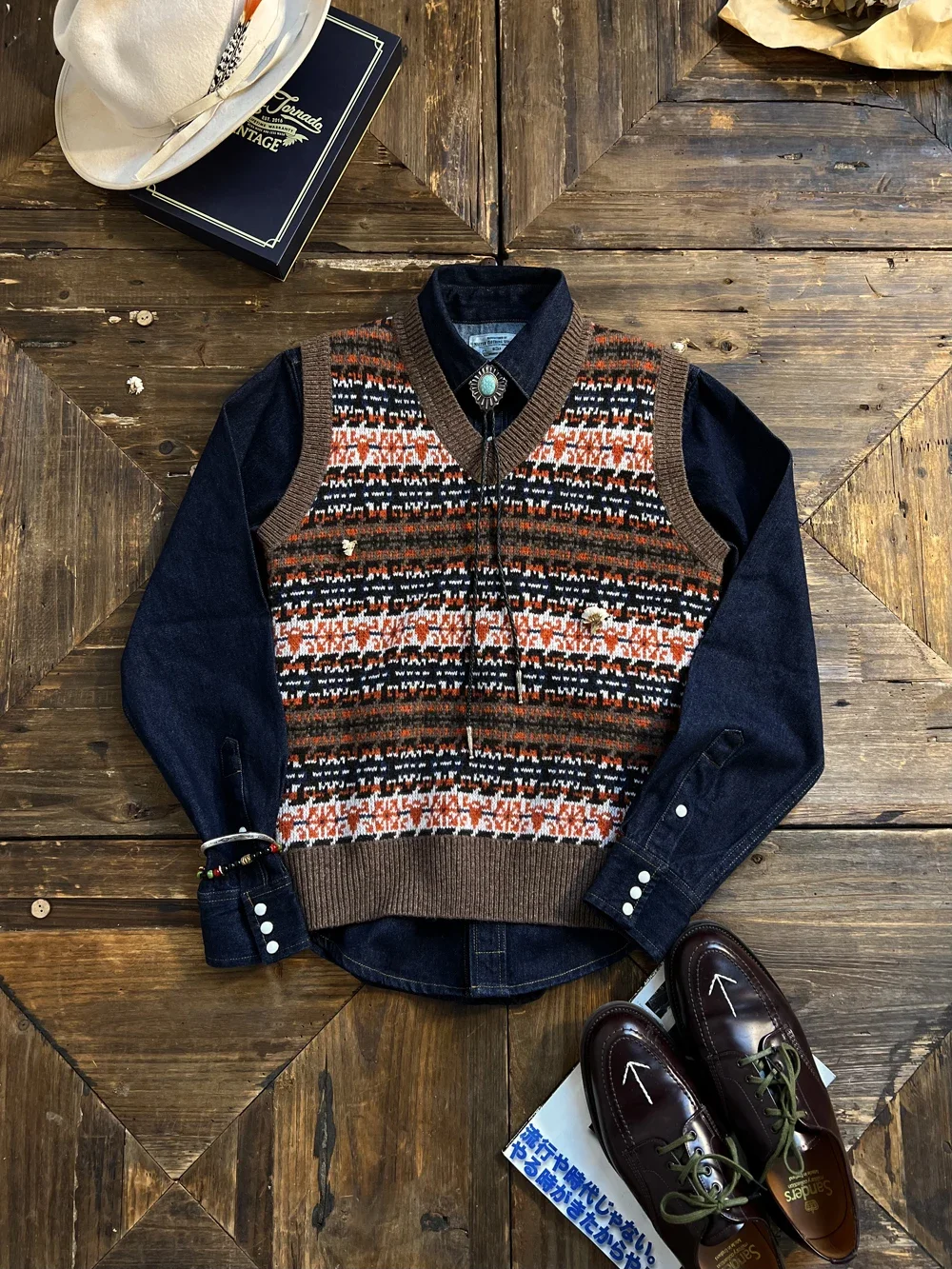 Tailor Brando 90% Australian Wool British Style Fair Isle Knit Jacquard Sweater Vest 5