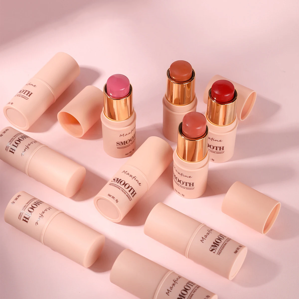 Blush Stick 3 in 1 Makeup Used on Lips Eyes Cheeks Smooth Naturally Saturated Long-lasting Waterproof Easy to Wear Matte