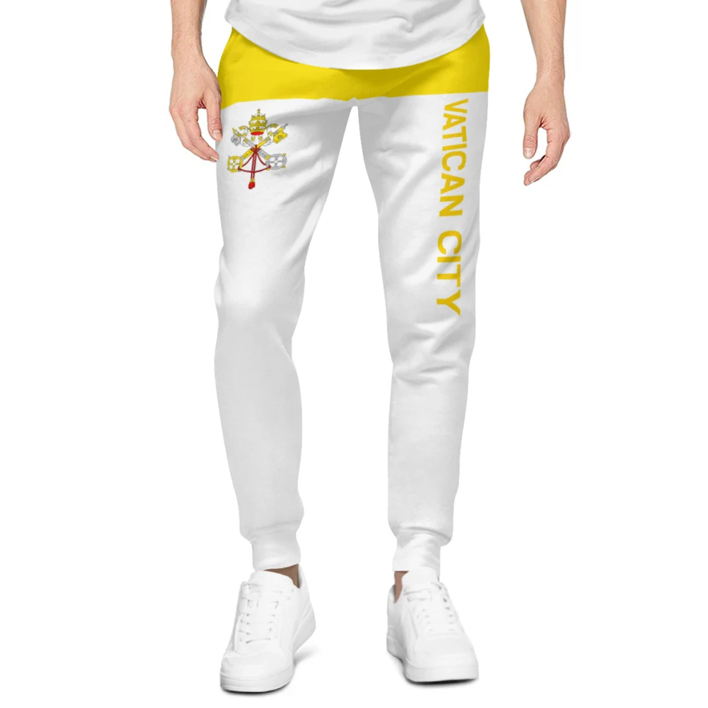 Mens Sweatpants Vatican City Flag Pants with Pockets Joggers Soccer Football Multifunction Sports Sweat With Drawstring 3