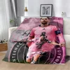 Football Miami Messi Printed Blanket for Bed Sofa Armchair Picnic Blankets Warm Blanket Comfortable Blanket Home Travel Birthday 3