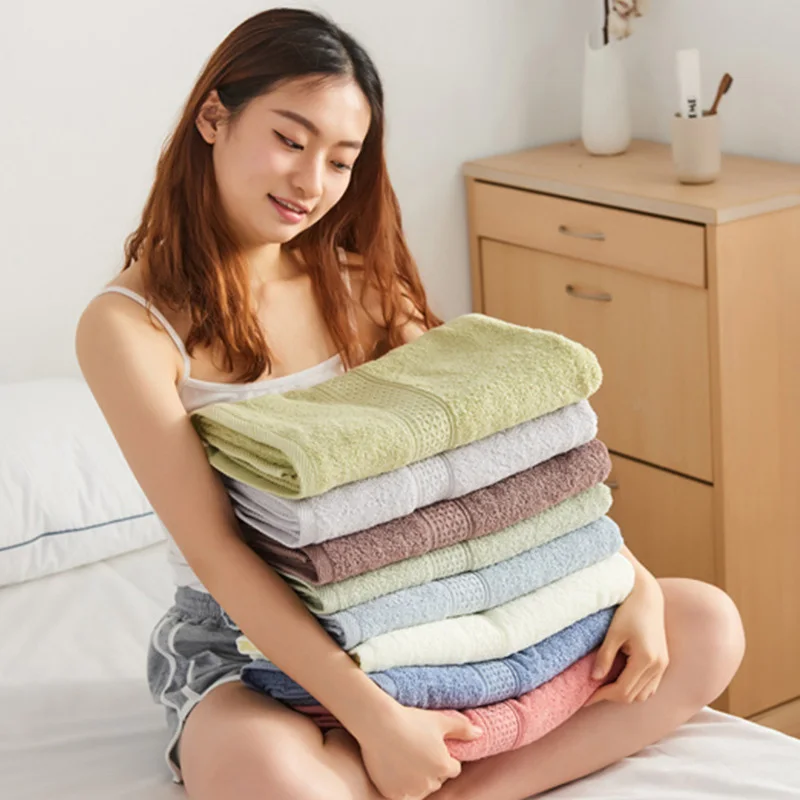 100% Cotton Pure Thick Adult Towels Soft Absorbent Towels for Absorbent Bath Face Microfiber Shower Bathroom Family Hotel 4