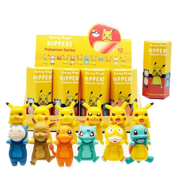 12PCS Sonny Angel Blind Box Pokemon Series Anime Figures Kawaii Pikachu Angel Blind Box Phone Decoration PVC Collection Toys