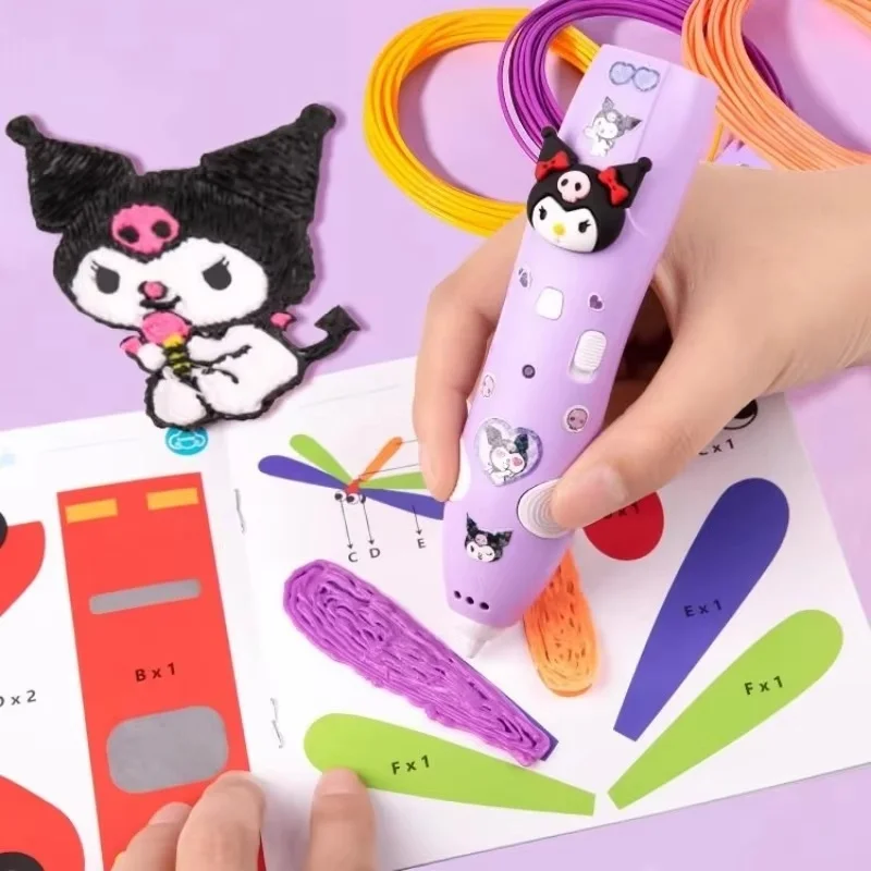 In Stock Sanrio Melody Kuromi 3D Three-Dimensional Printing Pen Low-Temperature Brush Toy Multi-Functional Painting Pen Gifts