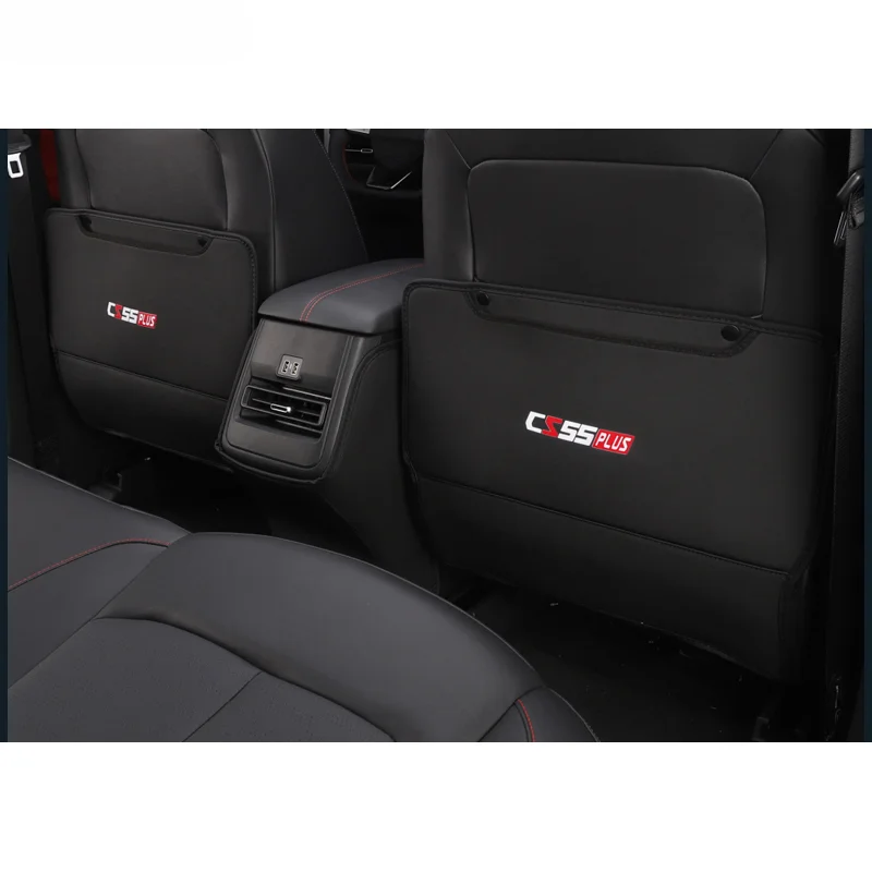 Car PU Leather Anti Kick Mat Pad Anti-kick Protector Mats Seat Back Protector Accessories For Changan CS55 Plus Restyling