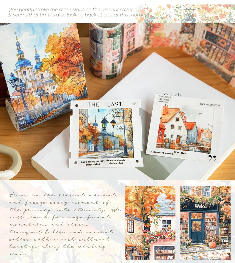 80mm * 2m Sammelalbum Dekoration Klebeband Reise Landschaft PET Bänder Masking Tapes Aufkleber Ästhetische Schreibwaren – Detail 10