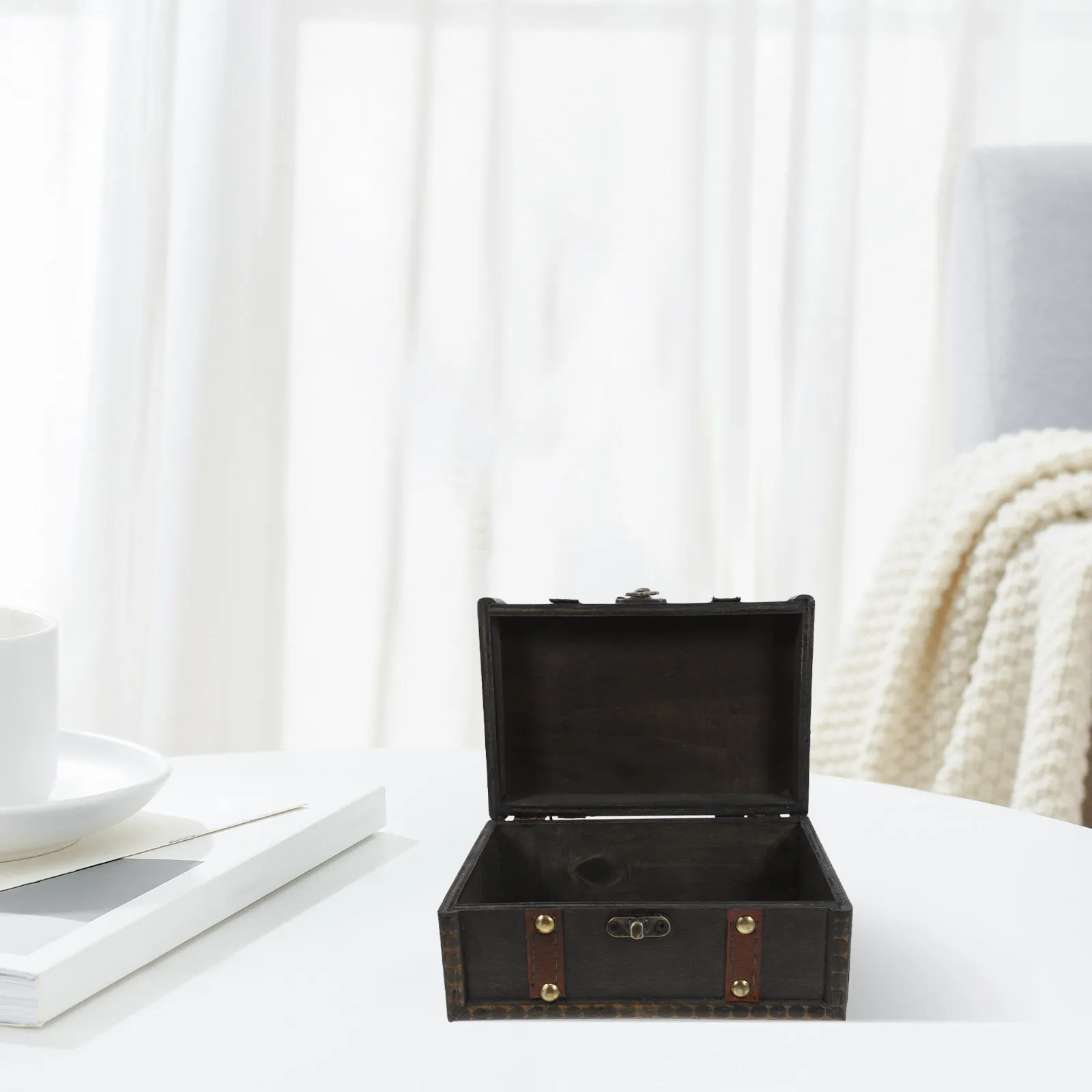 장 나무 보관함 빈티지 기념품 상자 (보석류, 장신구, 편지 보관용) 남성용 홈데코 스타일 팔찌 정리함