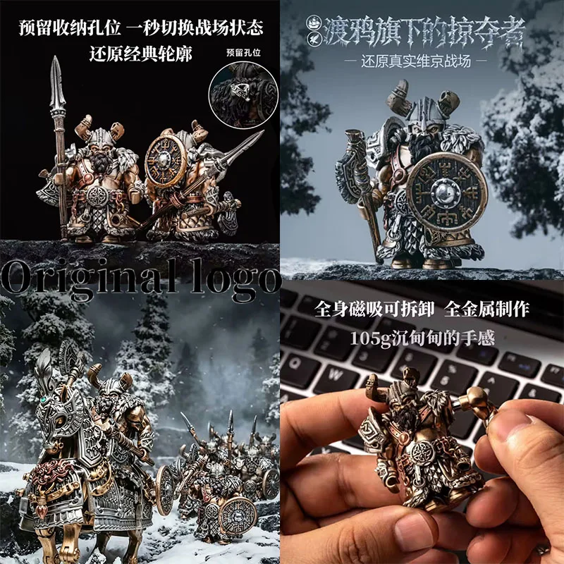 Blocos de Montar Originais Viking Raider Robber, Brinquedos de Guerreiro com Blocos Magnéticos, Figurinha Metálica Destacável, Versão em Caixa Exquisita