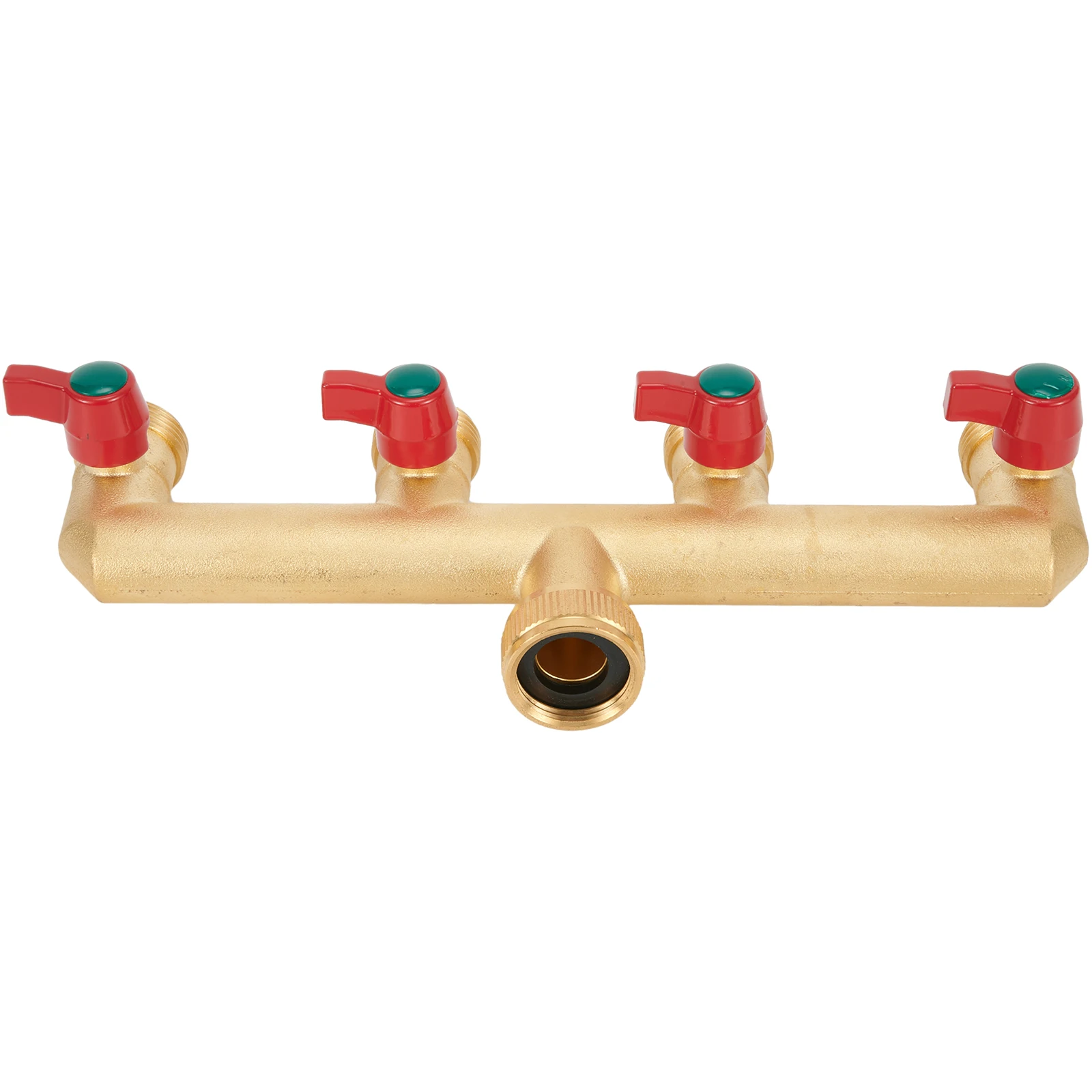 

Universal 4 Way Brass Water Tap Distributor High Quality Copper Construction Suitable for Water Filters and Tanks (3/4 inch)