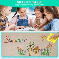 Zones fa-Table rectangulaire pour enfants avec 6 chaises, ensemble de table multi-activités réglable pour tout-petits, bureau d'art et d'artisanat pour 2-10 ans, recommandé 6
