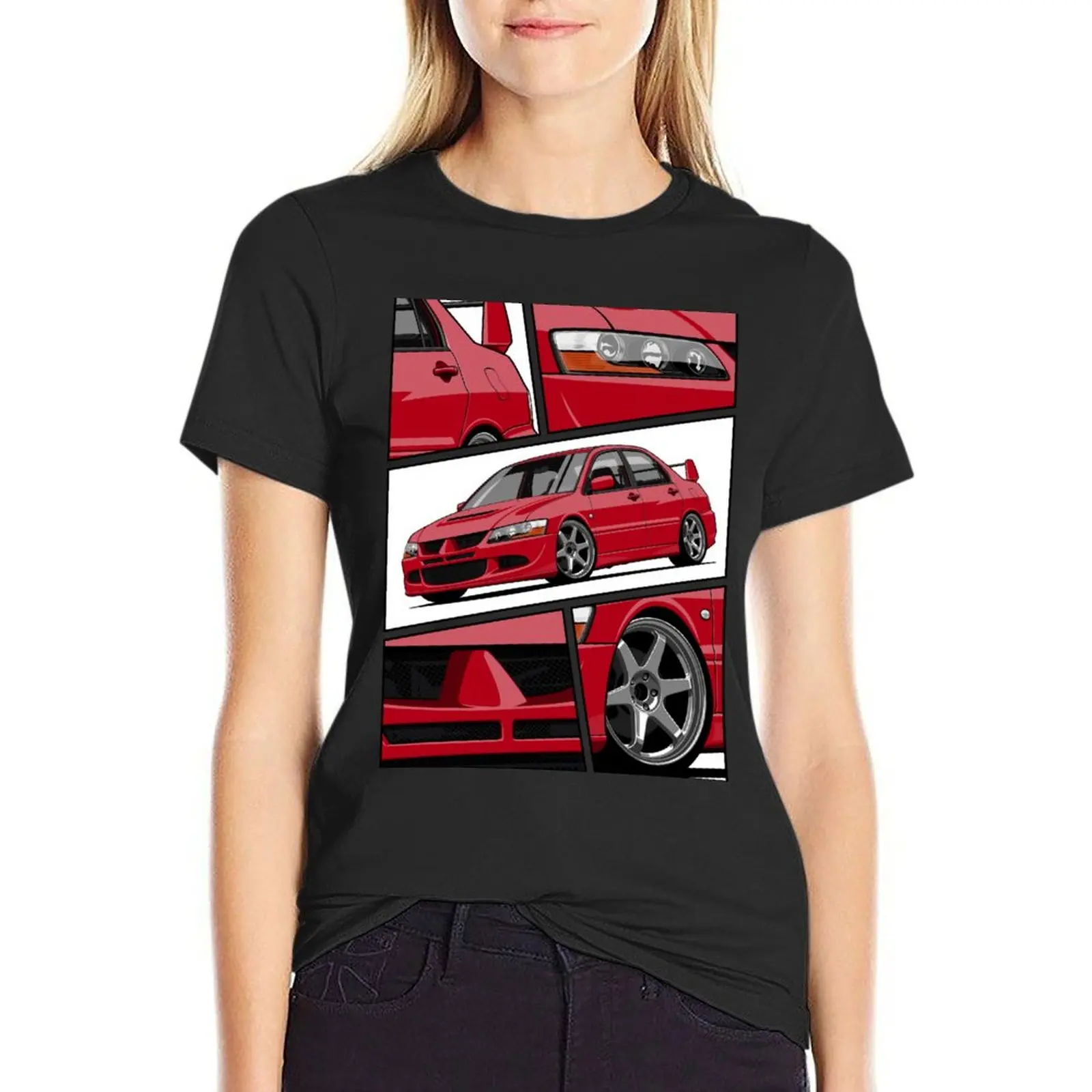 

Lancer Evolution VIII (red) T-shirt summer clothes summer tops Female clothing white t shirts for Women