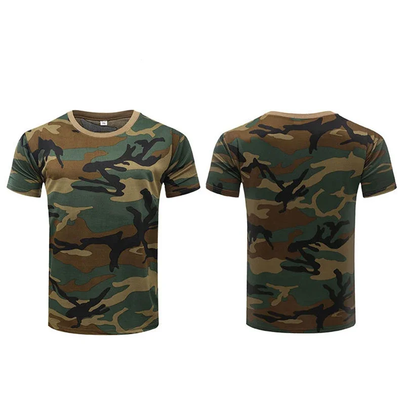 Uomo Mimetico T-Shirt Manica Corta Militare Pesca Caccia - Foto 3