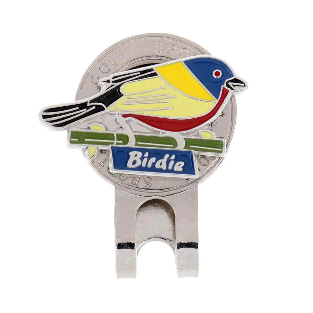 Sturdy Vivid Bird Design Magnetized Hat Cap Clip-on Golf Ball Marker