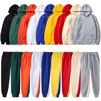Basic Fleece Hoodies And Sweat Pants Set Men Jogger Set Wholesale Track Suit Sportswear Tracksuits Unisex Ensemble Jogging Homme 1