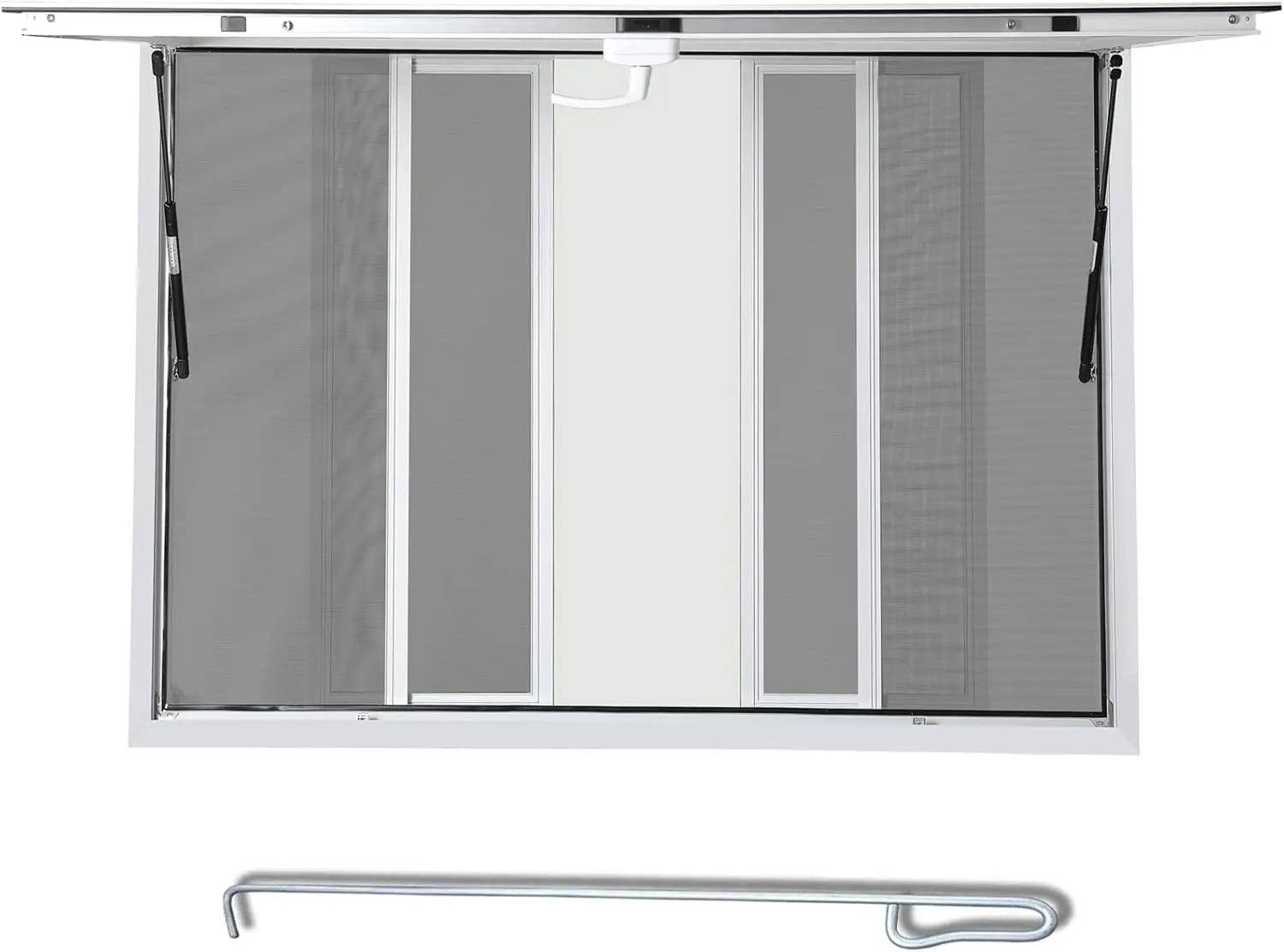 Window 60 x 36 inch, Aluminum Alloy Concession Window for Food Truck with Awning Door and 4 Sliding Screen Windows, Service Wind