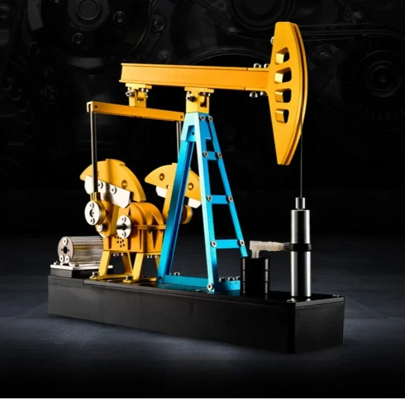 

DIY Pumping Unit Model Electric Oil Field Kowtow Machine All-metal Assembly Model Toy Pumping Unit Simulation Teens Gift - Red