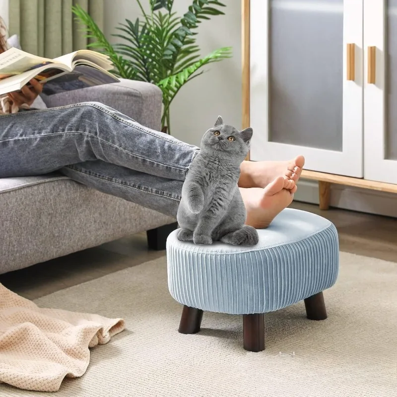 Light luxury home living room small stool portable seat pier portable wooden leg footstool creative solid wood shoe change stool