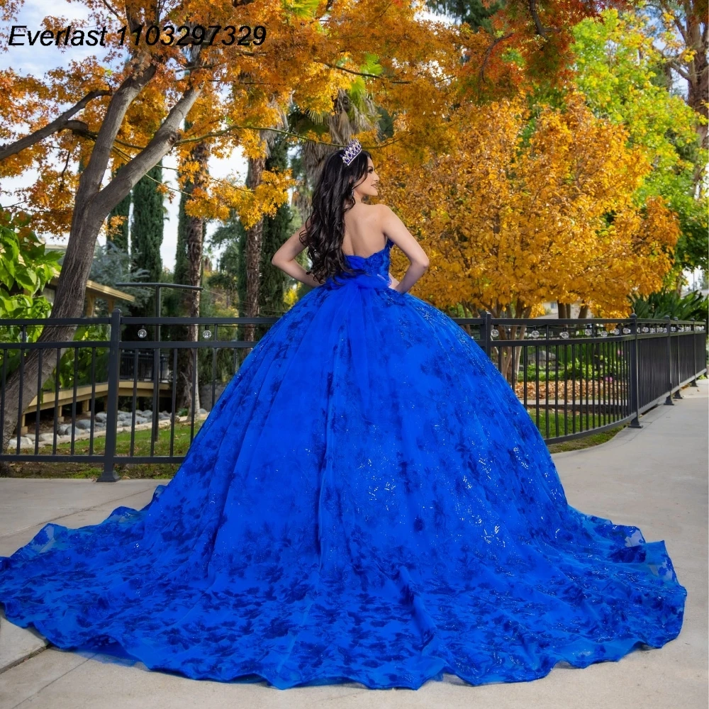 Quinceanera Dress Ball Gown Glitter Red Lace Applique Beading Long Sleeve Sweet 16 Vestido De 15 Anos E1Q08
