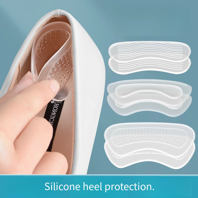 Silicone Heel Protectors Womens Shoes Heel Cushion Foot Care Shoe Pads for High Heels Adjustable Size Insoles