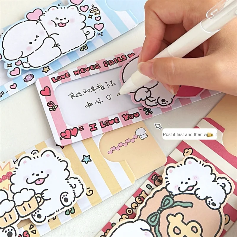 10 Pcs Creative Cute Dog Pulling Surprise Card Handmade 3D Blessing Card Couple Birthday Confession