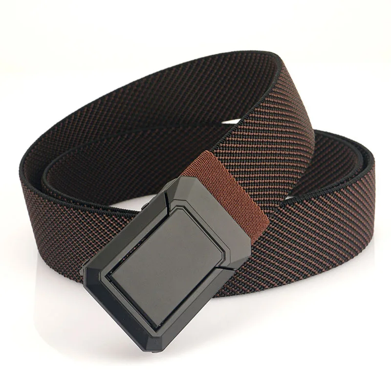 2023 Summer New Comfortable Woven Belt Military Elastic Press Buckle For Men'S Leisure Travel High Quality Durable Belt A3449
