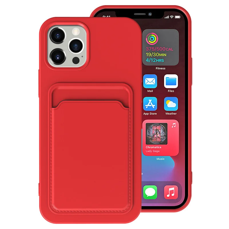 Frosted Soft Protective Phone Case with Card Pocket