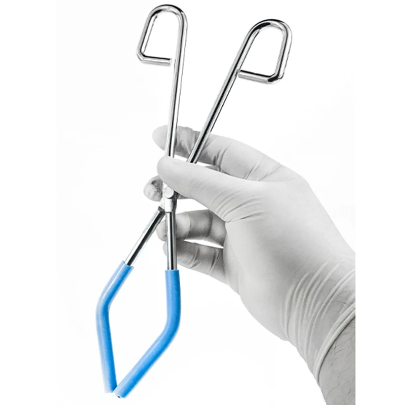 Beaker Clip Anti Scalding And Anti Slip Clip Laboratory With Eubber Cover 26cm Long Blue Glassware Fixture Convenient Black