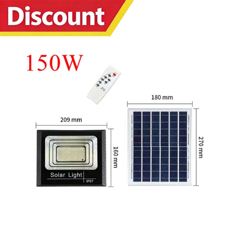 ตัวเลือกสินค้า สปอตไลต์พลังงานแสงอาทิตย์ 50-500W พร้อมรีโมท กลางแจ้ง