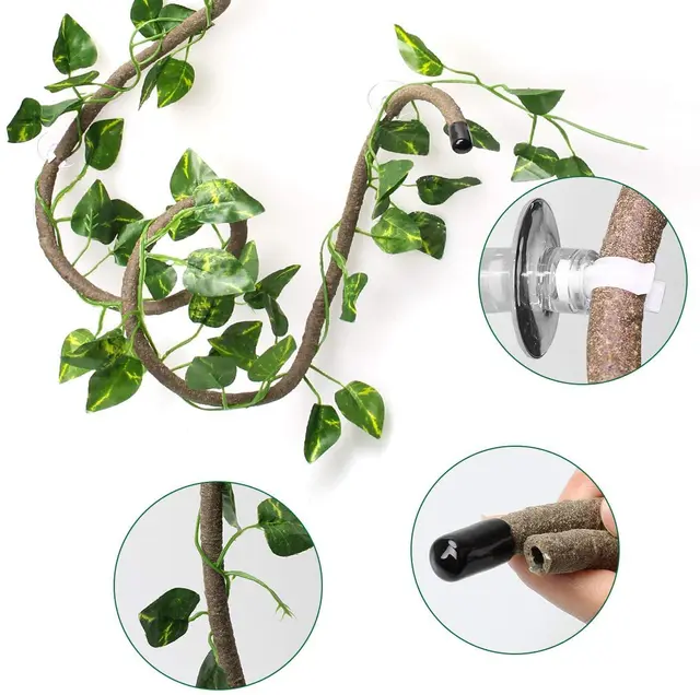 Vigne de Reptile Flexible artificielle, caméléon, lézard, Branches de Terrarium pliables – Image 5