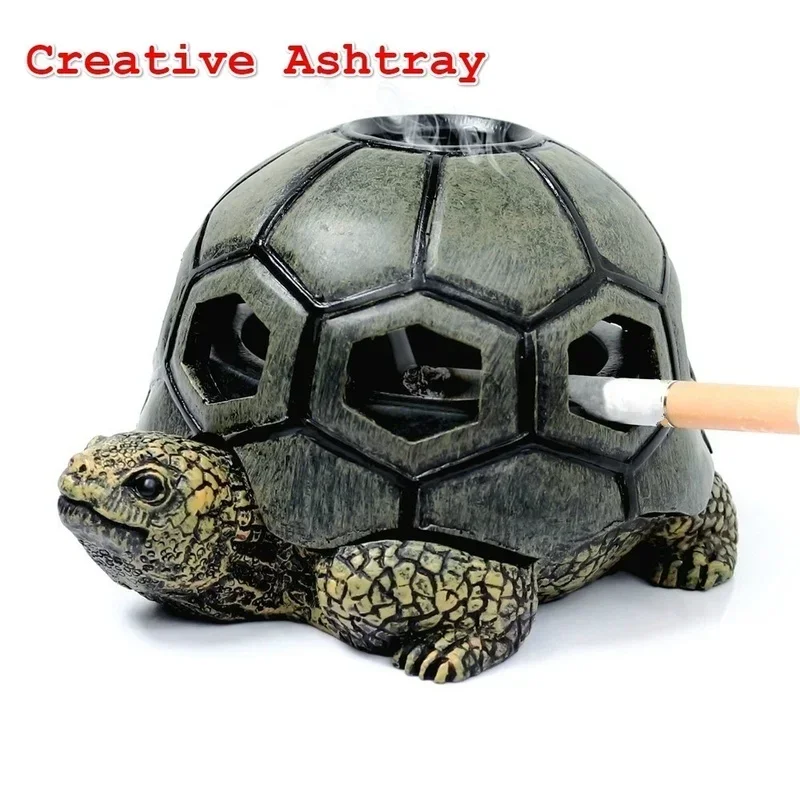 Creative Cartoon Turtle Animal Ashtray Sea Turtle Snail Crafts Ornaments Stainless Steel Windproof Home Decorations 1pcs