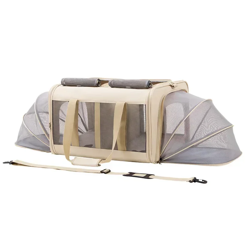 Pets Carrier Bag Lightweight and Breathable Pet Shoulder Bag Large Capacity Cat Multi Pet Suitcase Foldable Cat Backpack