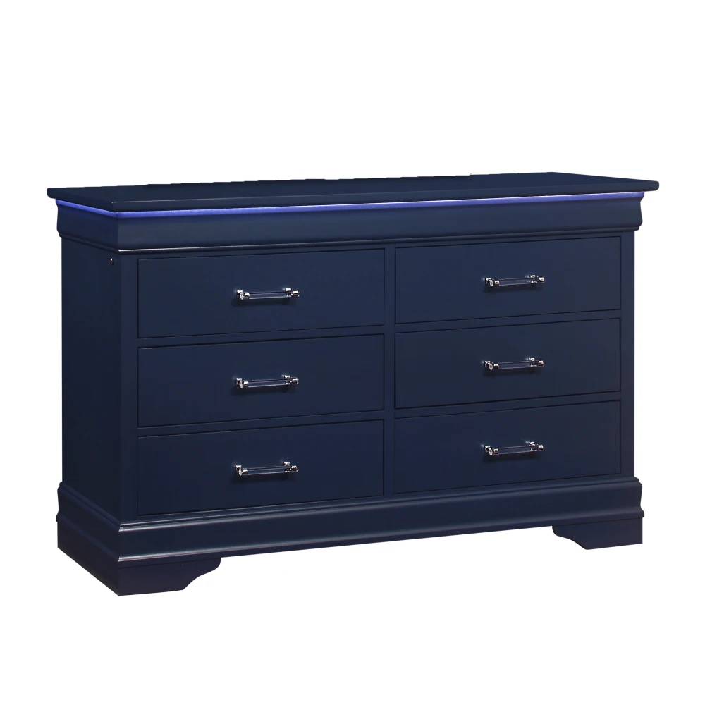 CHARLSTON BLUE DRESSER WITH LED 2