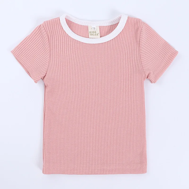 Baby Boy Girl Set Clothes Infant Toddler Summer T Shirt Tops Shorts Pants Kids Suit 2 Pcs Plain Cotton Casual Outfits for 6M-4Y