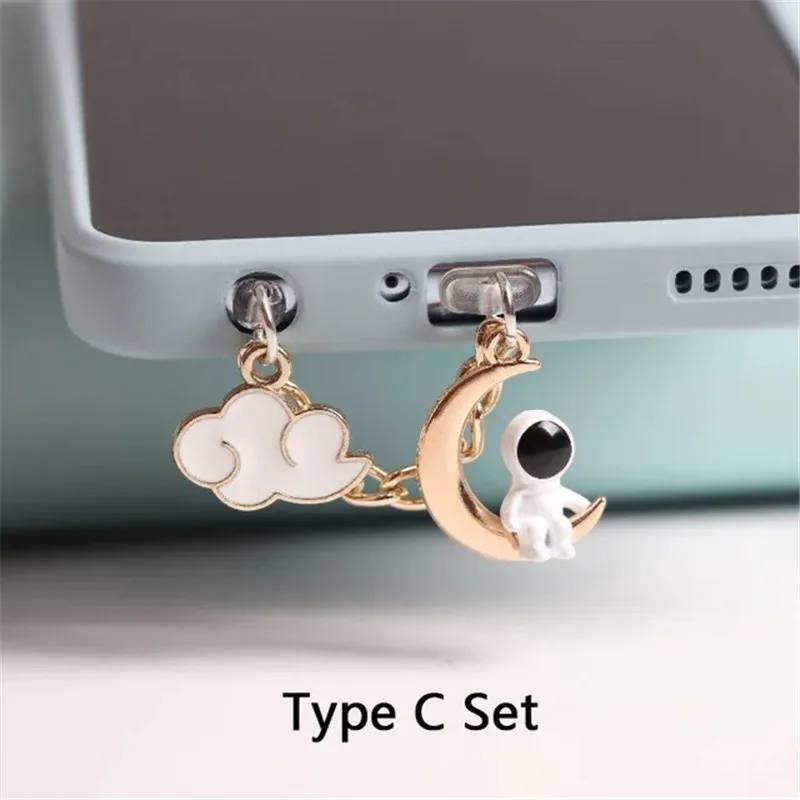 Phone Dust Dust Protector Dust Plug Charm Kawaii Cherry Moon