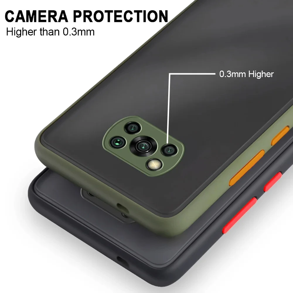 Matte Armor Shockproof Bumper Phone Case - Hard Silicone Back Cover