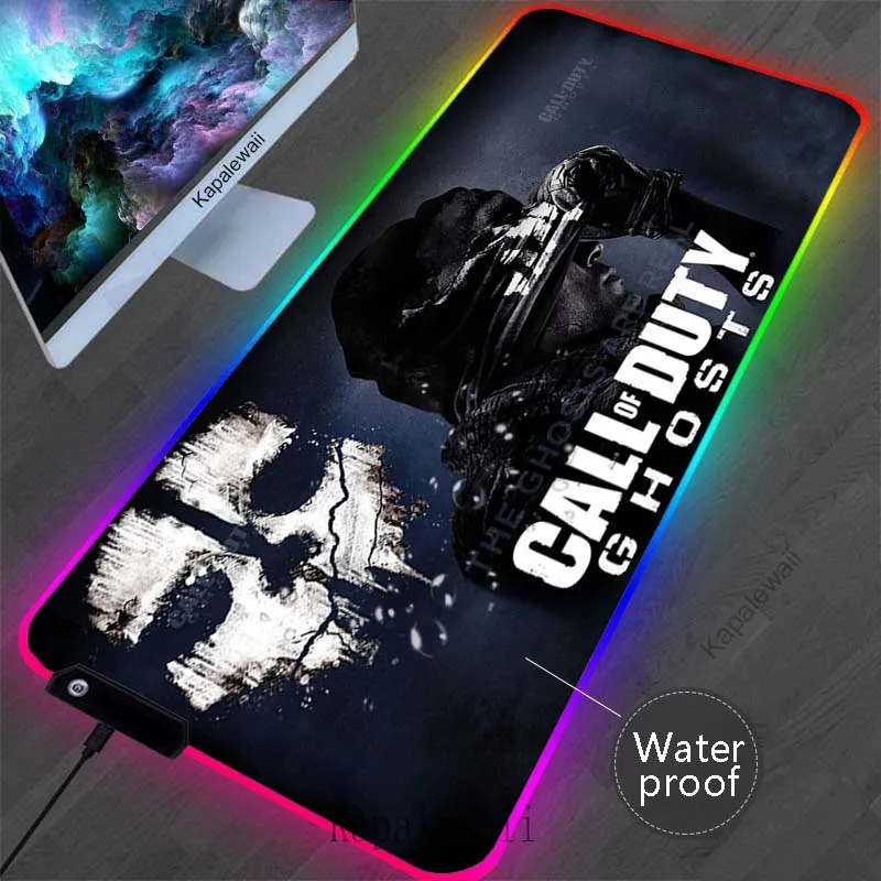 

LED Backlit Call of Duty Gaming Mousepad RGB 900x400mm XXL Mouse Pad Waterproof Mousemat Non-slip Rubber Pads Big Keyboard Pads