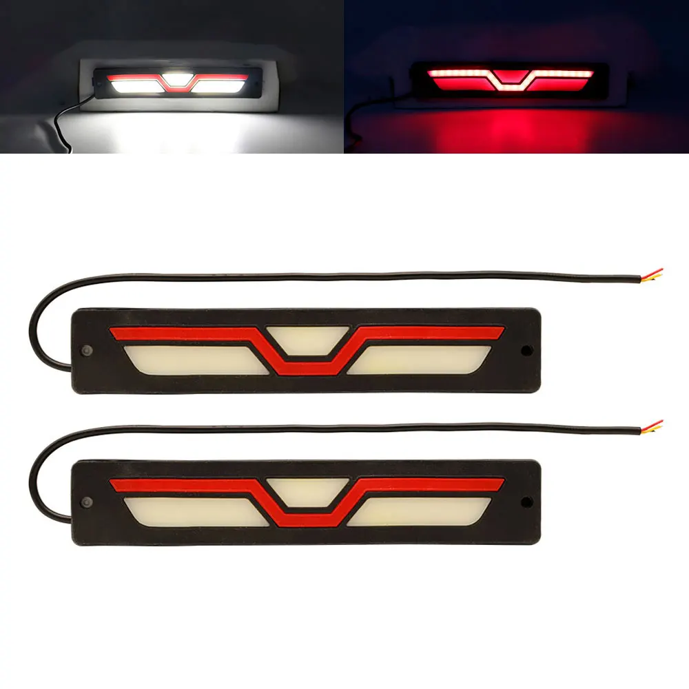 

YSY 2pcs COB DRL Flexible Car LED Daytime Running Lights Fog Lamp Waterproof Auto Day Light White Red 12V Cars Running Light