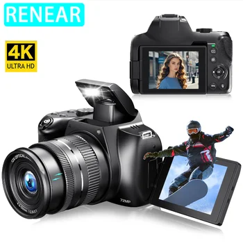 Fotocamera digitale 4K 72MP Zoom ottico 12X UHD Fotografia professionale Flash Light Messa a fuoco automatica WIFI per Tiktok Ins Youtube Webcast