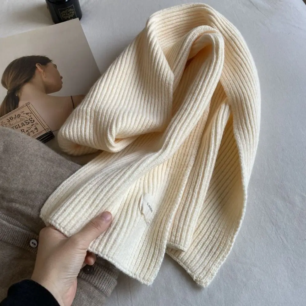 Winter mode einfarbig gestrickter Schal verdicken Hals abdeckung thermischen Hals wärmer wind dichte Frauen Schal Frauen Männer – Detail 9
