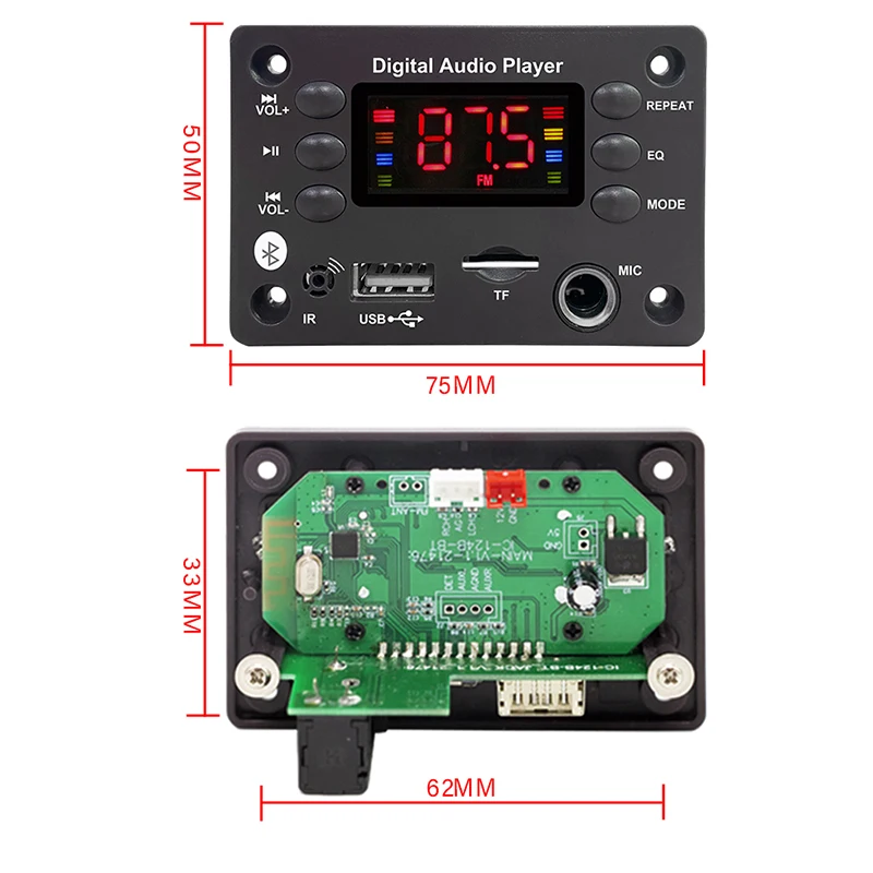 ڵ     5.3 WMA ڴ , USB TF FM AUX 12V  ũ, 뷡 Mp3 ÷̾ Ŀ